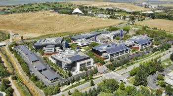 Solar panels on Google headquarters in California